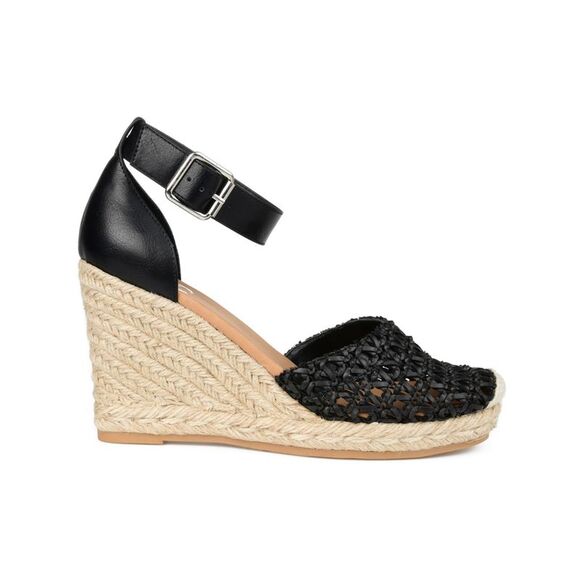 JOURNEE COLLECTION Womens Black 1/2" Platform Closed Back Sierra Wedge Shoes 9 - Picture 2 of 4